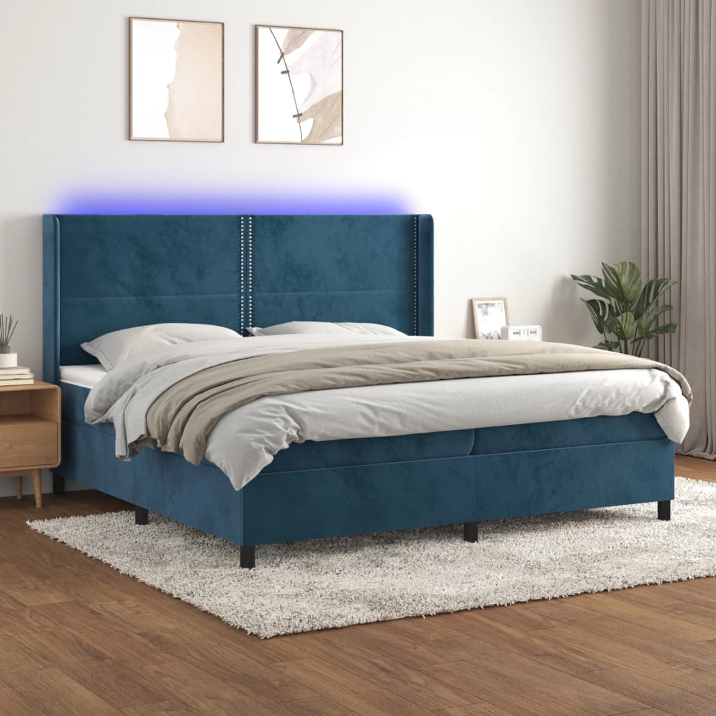  ΚΡΕΒΑΤΙ BOXSPRING ΜΕ ΣΤΡΩΜΑ & LED ΣΚ. ΜΠΛΕ 200X200ΕΚ. ΒΕΛΟΥΔΙΝΟ V-3139527