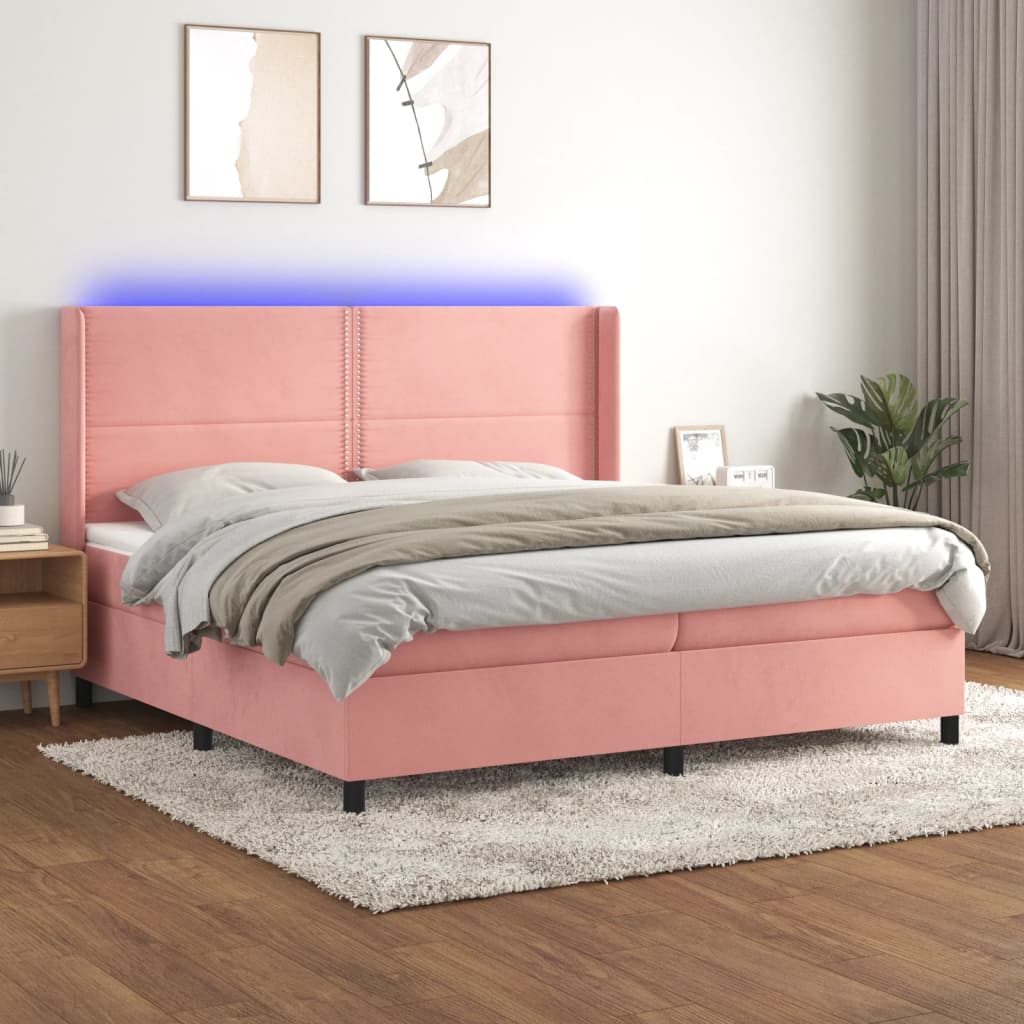  ΚΡΕΒΑΤΙ BOXSPRING ΜΕ ΣΤΡΩΜΑ & LED ΡΟΖ 200X200 ΕΚ. ΒΕΛΟΥΔΙΝΟ V-3139528