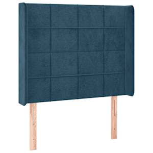 Box spring postel s matrací a LED tmavě modrá 90x190 cm samet - obrázek 7