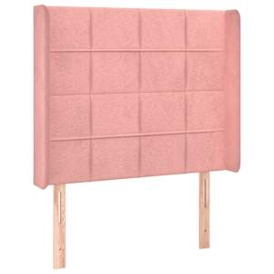 Box spring postel s matrací a LED růžová 90x200 cm samet - obrázek 7