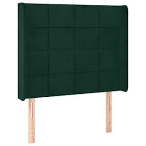 Box spring postel s matrací a LED tmavě zelená 100x200 cm samet - obrázek 7