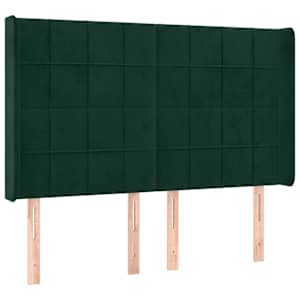 Box spring postel s matrací a LED tmavě zelená 140x190 cm samet - obrázek 7
