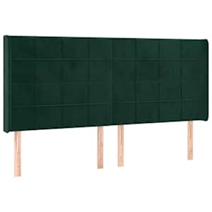 Box spring postel s matrací a LED tmavě zelená 160x200 cm samet - obrázek 7