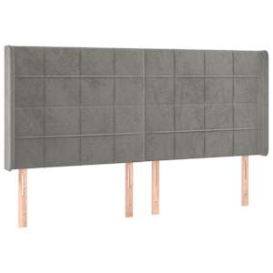 Box spring postel s matrací a LED světle šedá 180x200 cm samet - obrázek 7