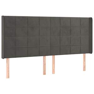 Box spring postel s matrací a LED tmavě šedá 180x200 cm samet - obrázek 7