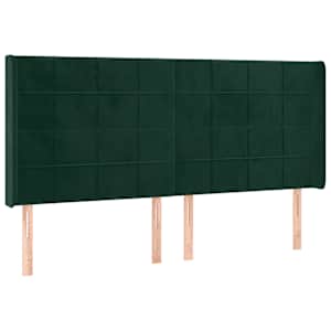 Box spring postel s matrací a LED tmavě zelená 180x200 cm samet - obrázek 7