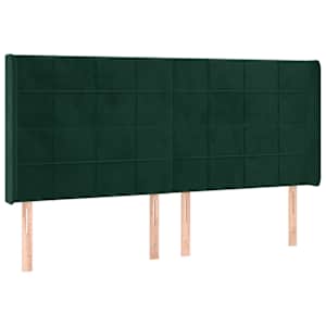 Box spring postel s matrací a LED tmavě zelená 200x200 cm samet - obrázek 7