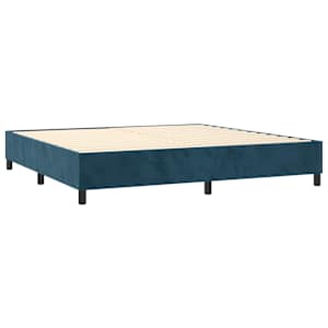 Box spring postel s matrací a LED tmavě modrá 200x200 cm samet - obrázek 5