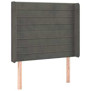Box spring postel s matrací a LED tmavě šedá 80 x 200 cm samet - obrázek 7