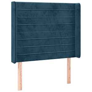 Box spring postel s matrací a LED tmavě modrá 90x190 cm samet - obrázek 7
