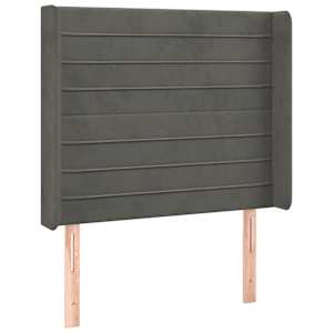 Box spring postel s matrací a LED tmavě šedá 100x200 cm samet - obrázek 7