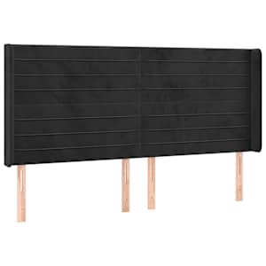 Box spring postelja z vzmetnico LED črna 180x200 cm žamet - slika 7