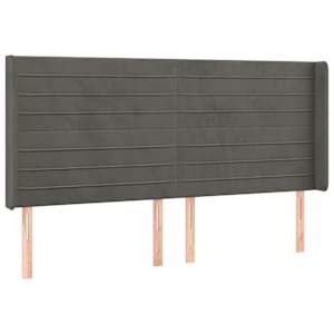 Box spring postel s matrací a LED tmavě šedá 200x200 cm samet - obrázek 7