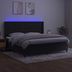 Box spring postel s matrací a LED černá 200x200 cm samet - obrázek 3