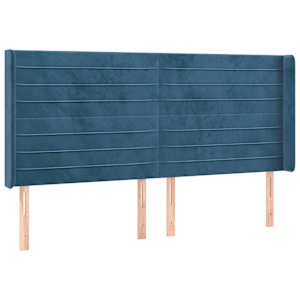 Box spring postel s matrací a LED tmavě modrá 200x200 cm samet - obrázek 7