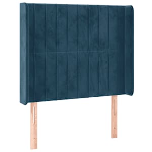 Box spring postel s matrací a LED tmavě modrá 80 x 200 cm samet - obrázek 7