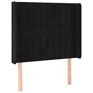 Box spring postelja z vzmetnico LED črna 90x190 cm žamet - slika 7