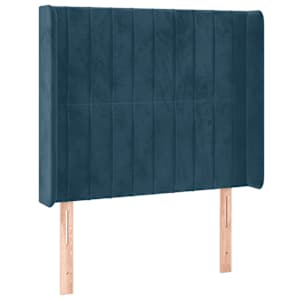 Box spring postel s matrací a LED tmavě modrá 100x200 cm samet - obrázek 7