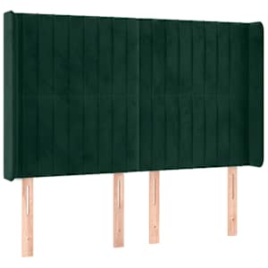 Box spring postel s matrací a LED tmavě zelená 140x190 cm samet - obrázek 7