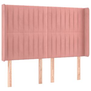 Box spring postel s matrací a LED růžová 140x190 cm samet - obrázek 7