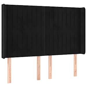 Box spring postelja z vzmetnico LED črna 140x200 cm žamet - slika 7