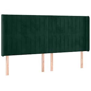 Box spring postel s matrací a LED tmavě zelená 180x200 cm samet - obrázek 7