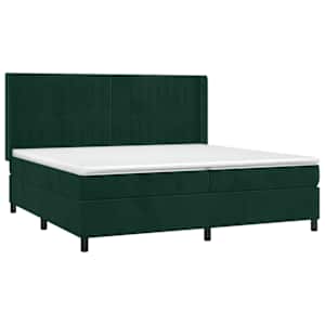 Box spring postel s matrací a LED tmavě zelená 200x200 cm samet - obrázek 4