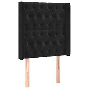 Box spring postel s matrací a LED černá 80 x 200 cm samet - obrázek 7