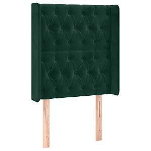 Box spring postel s matrací a LED tmavě zelená 80x200 cm samet - obrázek 7