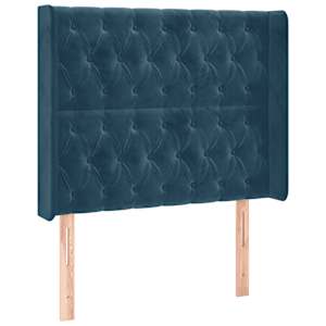 Box spring postel s matrací a LED tmavě modrá 90x190 cm samet - obrázek 7