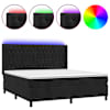vidaXL kontinentaalvoodi madrats ja LED, must, 160x200 cm, samet