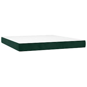Box spring postel s matrací a LED tmavě zelená 160x200 cm samet - obrázek 6