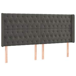 Box spring postel s matrací a LED tmavě šedá 180x200 cm samet - obrázek 7
