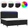vidaXL kontinentaalvoodi madrats ja LED, must, 200x200 cm, samet