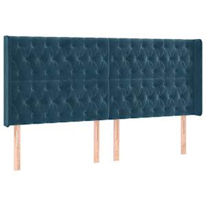 Box spring postel s matrací a LED tmavě modrá 200x200 cm samet - obrázek 7