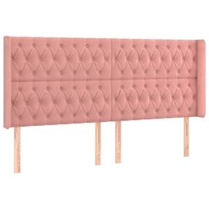 Box spring postel s matrací a LED růžová 200x200 cm samet - obrázek 7