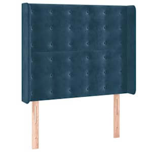 Box spring postel s matrací a LED tmavě modrá 80 x 200 cm samet - obrázek 7