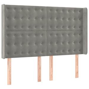 Box spring postel s matrací a LED světle šedá 140x190 cm samet - obrázek 7