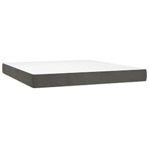 Box spring postelja z vzmetnico LED temno siva 160x200 cm žamet - slika 6
