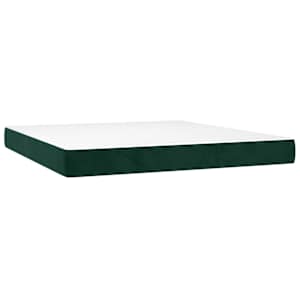Box spring postel s matrací a LED tmavě zelená 160x200 cm samet - obrázek 6