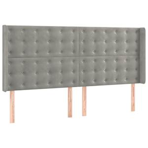 Box spring postelja z vzmetnico LED svetlo siva 180x200cm žamet - slika 7