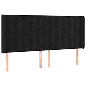 Box spring postelja z vzmetnico LED črna 180x200 cm žamet - slika 7