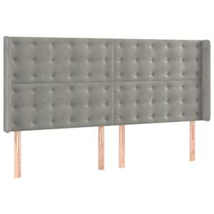 Box spring postelja z vzmetnico LED svetlo siva 200x200cm žamet - slika 7