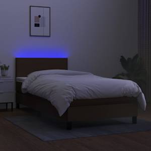 Box spring postel s matrací a LED tmavě hnědá 80x200 cm textil - obrázek 4