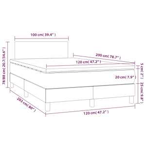 Box spring postel s matrací a LED černá 120 x 200 cm textil - obrázek 8