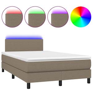 Box spring postel s matrací a LED taupe 120 x 200 cm textil - obrázek 2
