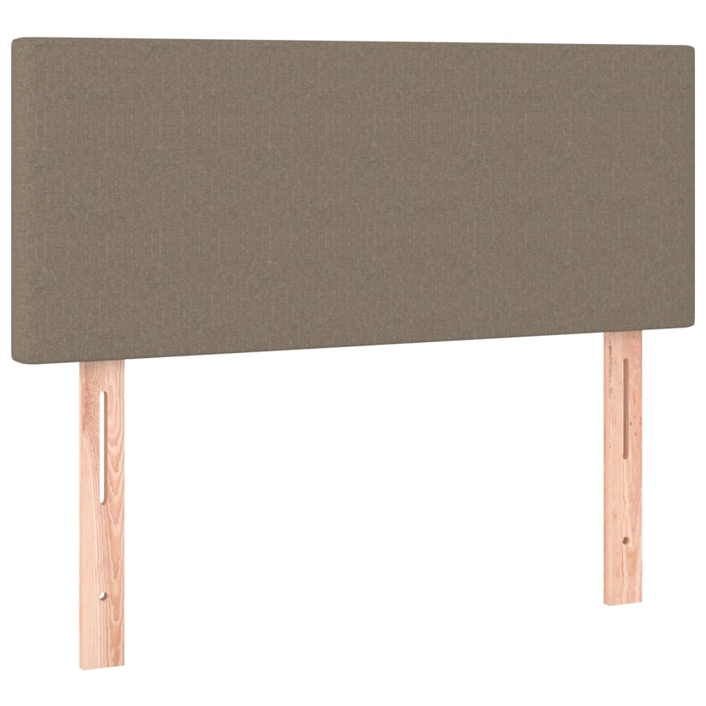 Box spring postelja z vzmetnico LED taupe 120x200 cm blago