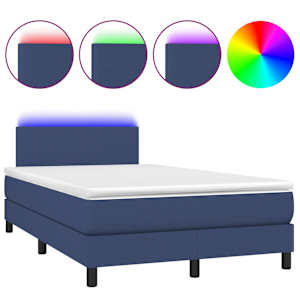 Box spring postel s matrací a LED modrá 120 x 200 cm textil - obrázek 2