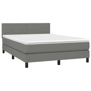 Box spring postel s matrací a LED tmavě šedá 140x190 cm textil - obrázek 3