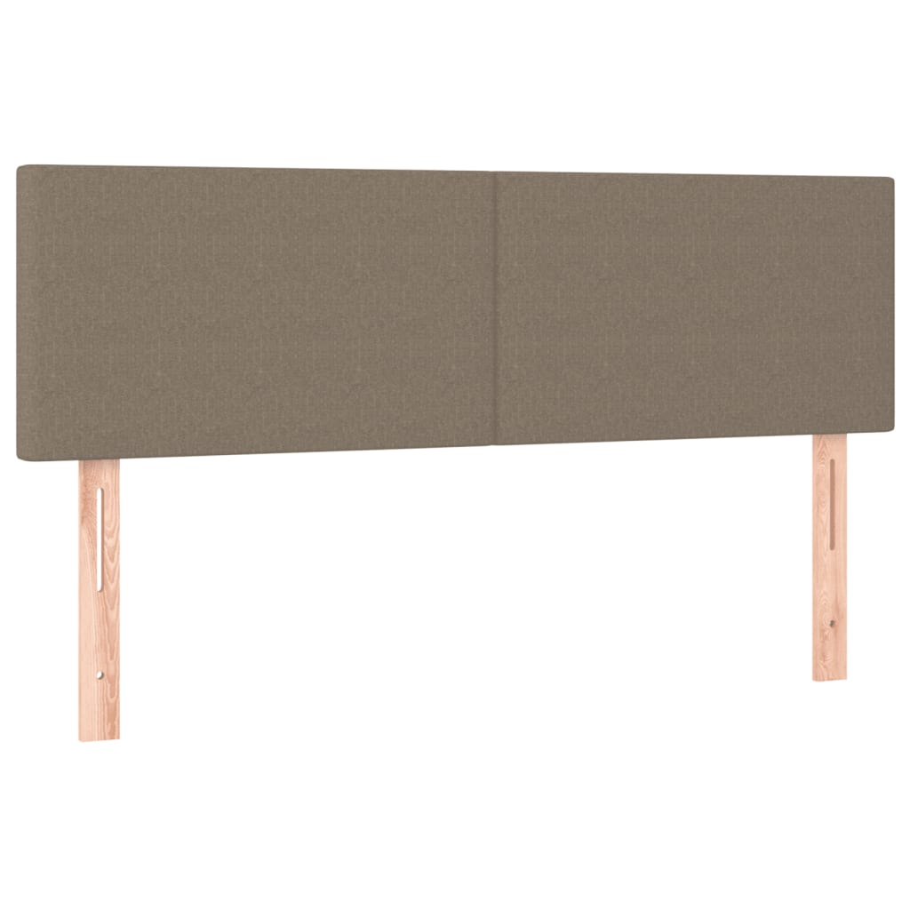 Box spring postelja z vzmetnico LED taupe 140x190 cm blago